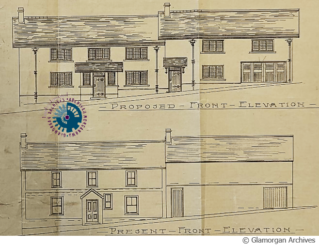 Drawing of The Black Griffin, Cardiff