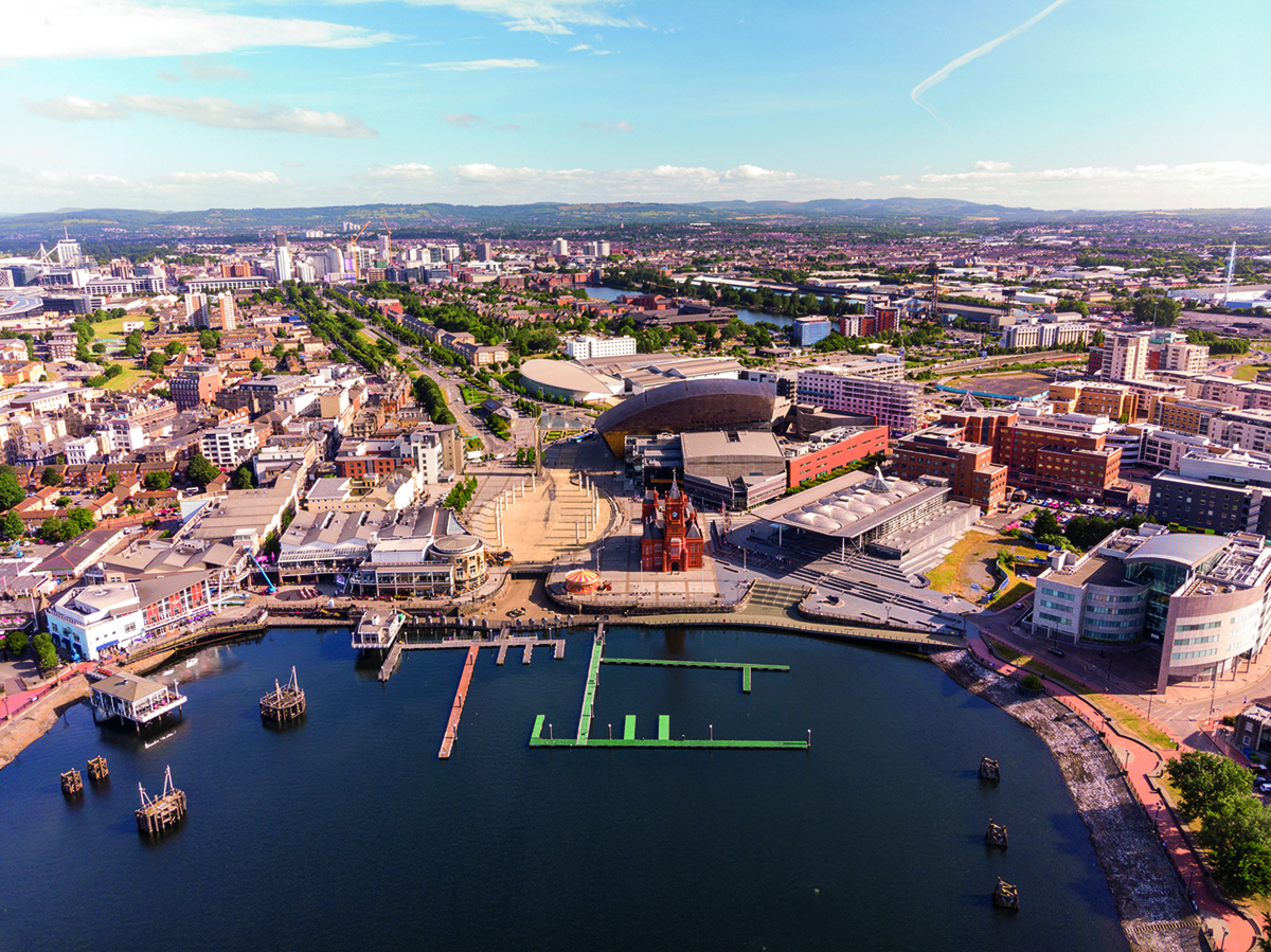 Cardiff Bay taken from a drone